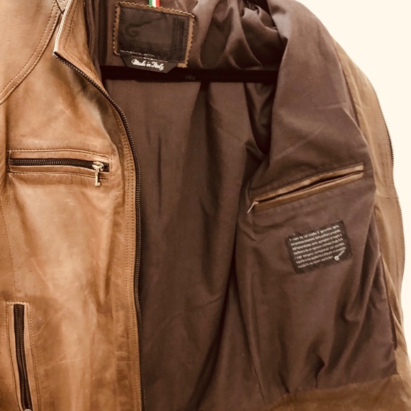 Men’s Italian leather jacket. M. NWT. - Picture 7 of 13